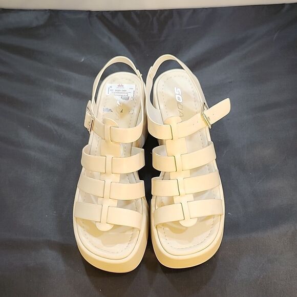 BRAND NEW SODA KARBIE-S WEDGE OPEN TOE MULTI-STRAP PLATFORM SANDALS G1 - Picture 3 of 16